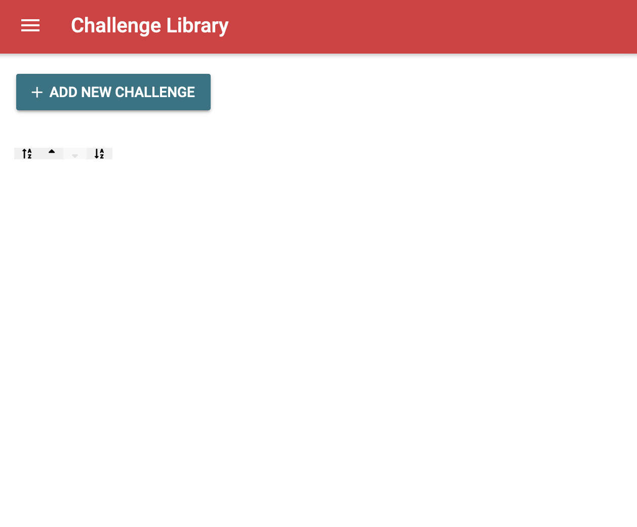 Click the button to add your first challenge to your challenge library