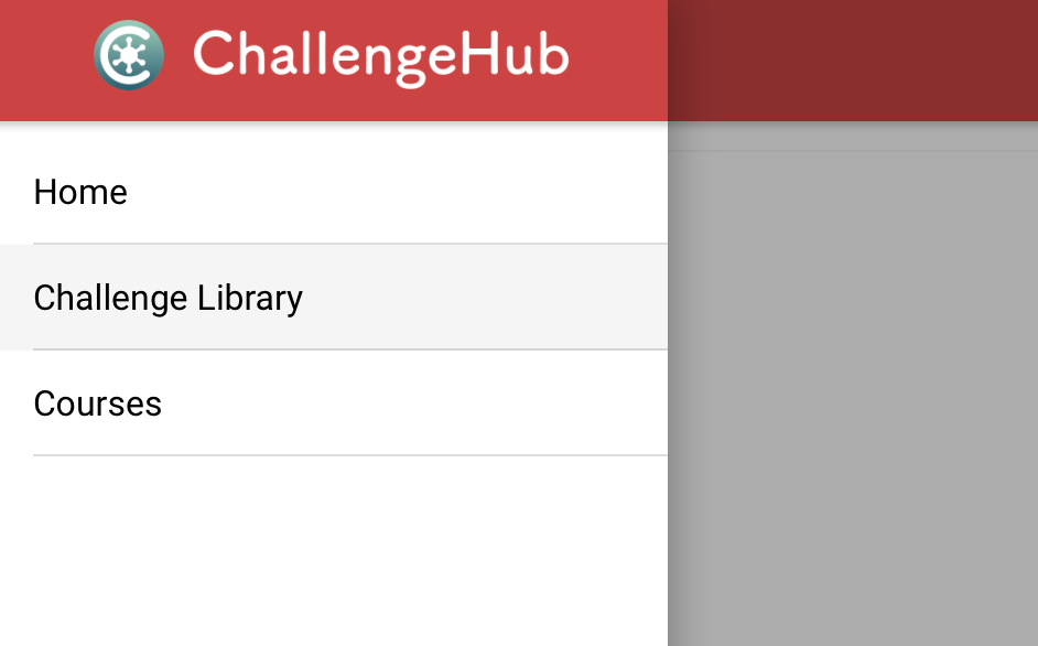 ChallengeHub menu